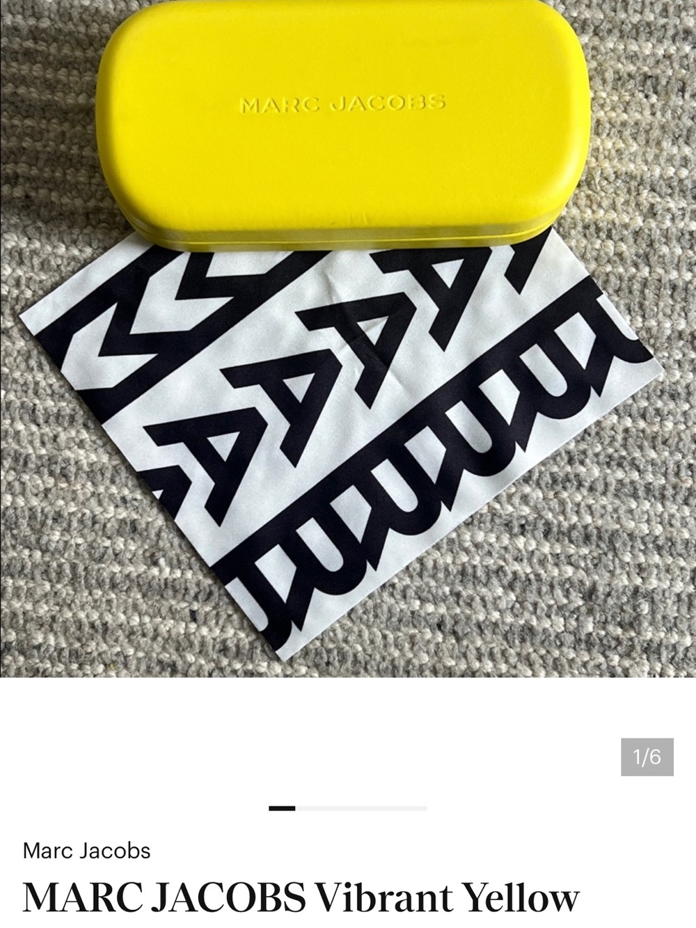 Marc Jacobs Yellow Sunglasses Case with cleaning cloth! - Picture 2 of 7